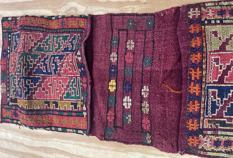 Antique Azerbaijan Saddle Bag, 16" x 40" #17525 gallery
