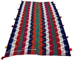 Decorative Vibrant Qashqai Vivid Jajim Kilim Flat Colorful Brick Design Rug 4×6