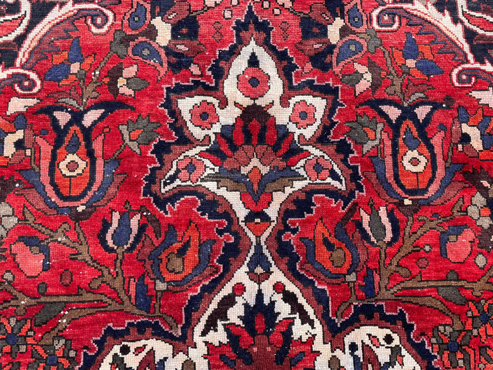 VINTAGE ORIENTAL RUG 7x10 WOOL HAND-KNOTTED handmade ANTIQUE colorful 6x10 heriz gallery