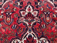 VINTAGE ORIENTAL RUG 7×10 WOOL HAND-KNOTTED handmade ANTIQUE colorful 6×10 heriz