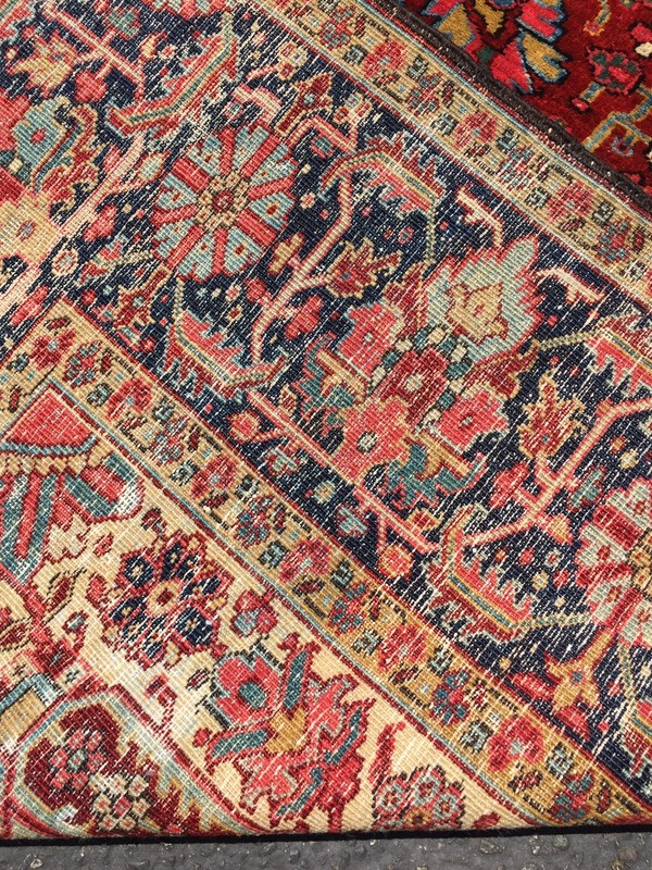 Circa 1920 TRIBAL VINTAGE ANTIQUE AMERICAN HERIZ 10.2x12.2 ESTATE RUG gallery