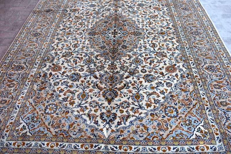 8x12 ft Vintage Caucasian Oriental Area Rug Ivory Floral Hand Knotted Wool Rug gallery