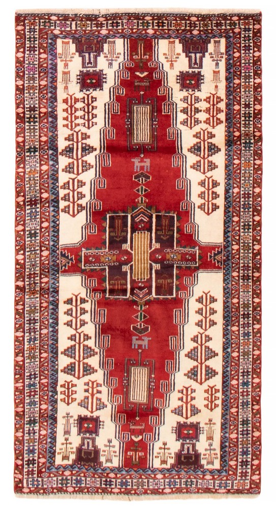 Vintage Hand-Knotted Area Rug 3'3" x 6'4" Traditional Wool Carpet