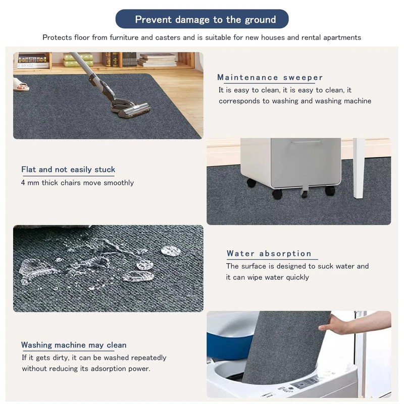 90x120cm chair mat work in hardwood Office Rolling Computer Gaming Chair Mat gallery