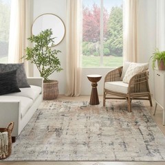 Nourison Quarry QUA01 Beige Grey Abstract Area Rug 6′ x 9′ Modern Indoor