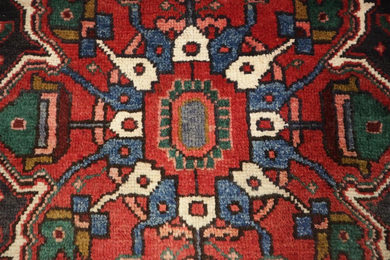 Handmade 12 ft Runner Rug 4x12 Navy Blue Wool Geometric Traditional Hallway Rug gallery