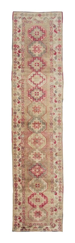 Runner Rug,Vintage Rug,Oushak Rug,Turkish Rug,Turkish Oushak,3 x 13'6 feet gallery