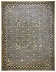 13×17 Antique Large Peking Chinese Geometric Knotted Dragon Rug