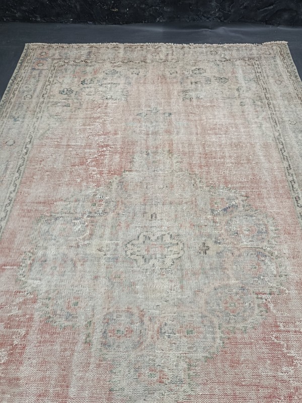 Red Vintage Turkish Oriental Living Room Rug, 6.4x10.6ft, Antique Medallion Rug, gallery
