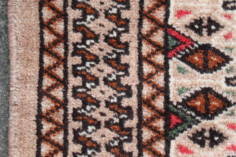 Old Traditional Hand Made Oriental Turkoman Rugs Wool Brown Small Rug 128x104cm gallery