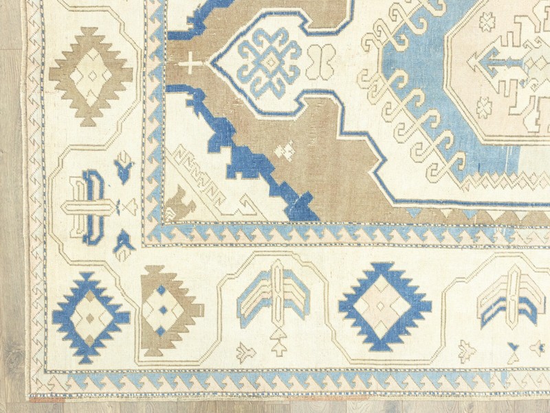 Oversize Turkish Oushak Rug – 7'6"x10'10" – Mid Century Modern Geometric Carpet gallery