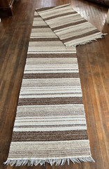 Long Swedish Hand Made Rag Rug (26.5 x 154 inches) 1930s