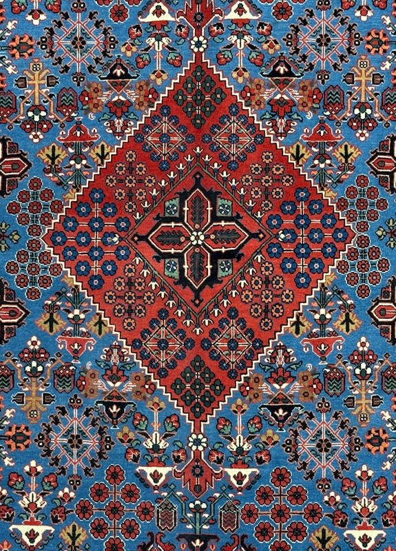 Handmade Wool Area Rug, 5x8, Red Blue Rug, Oriental Rug gallery