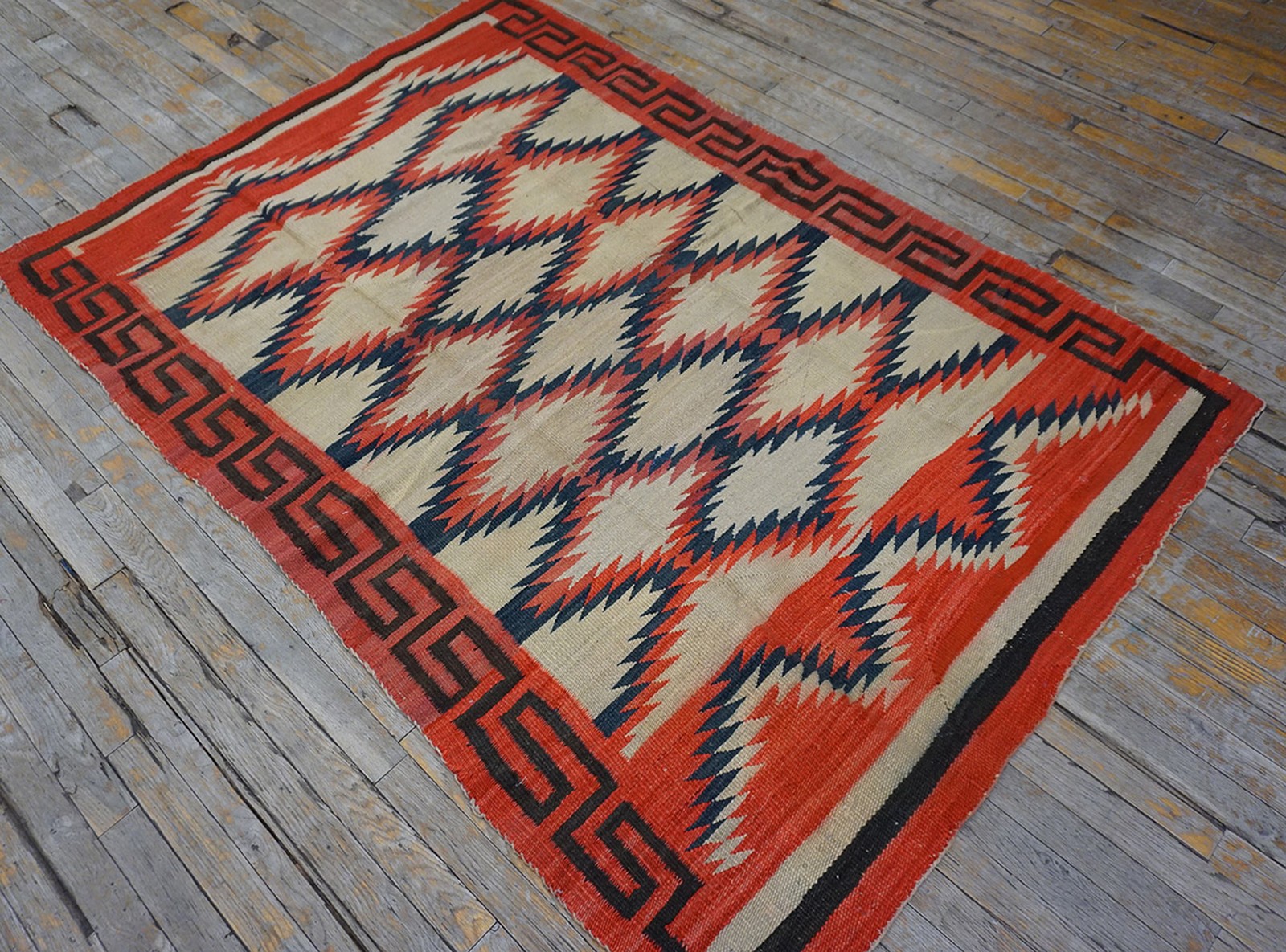4'x6' Bold Tribal Geometric Flatweave Antique Native American Navajo Rug gallery