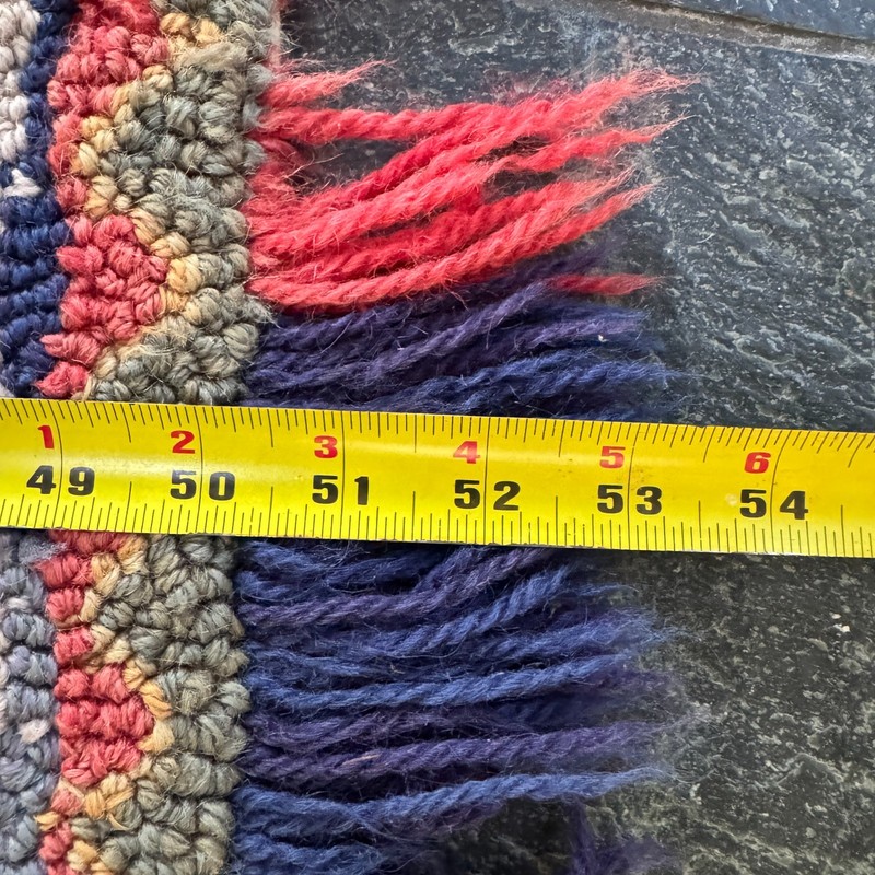 Hand Hooked Rug Antique Shabby Americana Wool Looped Cottage Farmhouse Made 1910 gallery