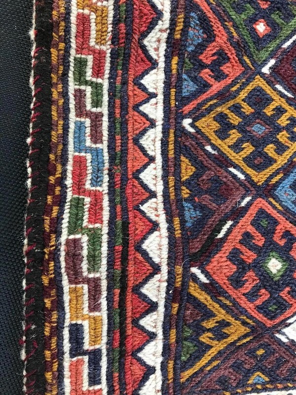 Antique Hand knotted Authentic Tribal Wool Rug Double Bag ,Saddlebag,Salt/Money gallery