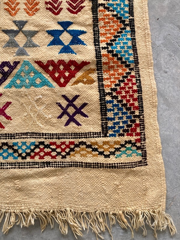 Vintage Traditional Handcraft Moroccan Kilim Rug for Home Décor 146x95 cm gallery