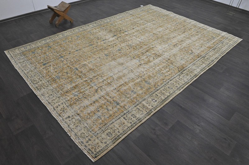 Oushak Turkish Vintage Rug 6x10 Kilim Rug Anatolian Handmade Boho Decor ORANGE gallery