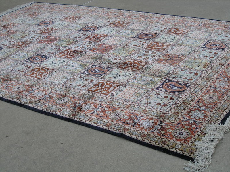 Superb Chinese 200 Line All Silk Garden Design Oriental Rug Carpet 7x11 7x10 ft gallery