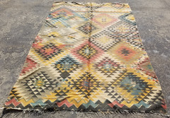 Vintage Traditional Handmade Beautiful Turkish Kilim Floor Rug Carpet 236×152 cm