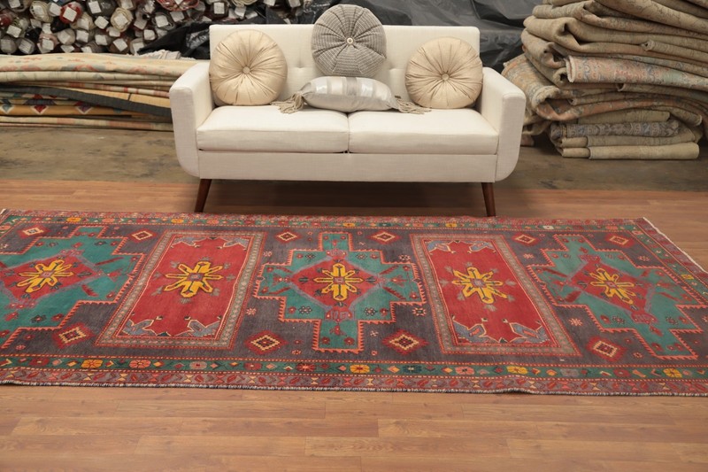 Geometric Traditional Style Area Rug 5x10 ft Hand-knotted Wool Vintage Carpet gallery