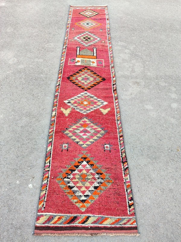 2.7 x 13 Ft, Antique rug 3x13, Turkish runner 3x13 vintage, Tribal Herki rug gallery