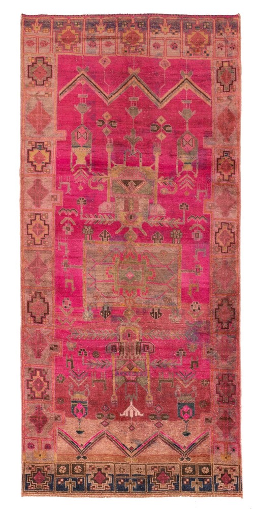 Traditional Vintage Hand-Knotted Area Rug 5'1" x 10'8" Oriental Wool Carpet