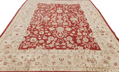 ANTIQUITY HAND-KNOTTED TURKISH OUSHAK PISHAWAR-ZIGLAR WOOL MUTED RUG 9’2 X11’7″