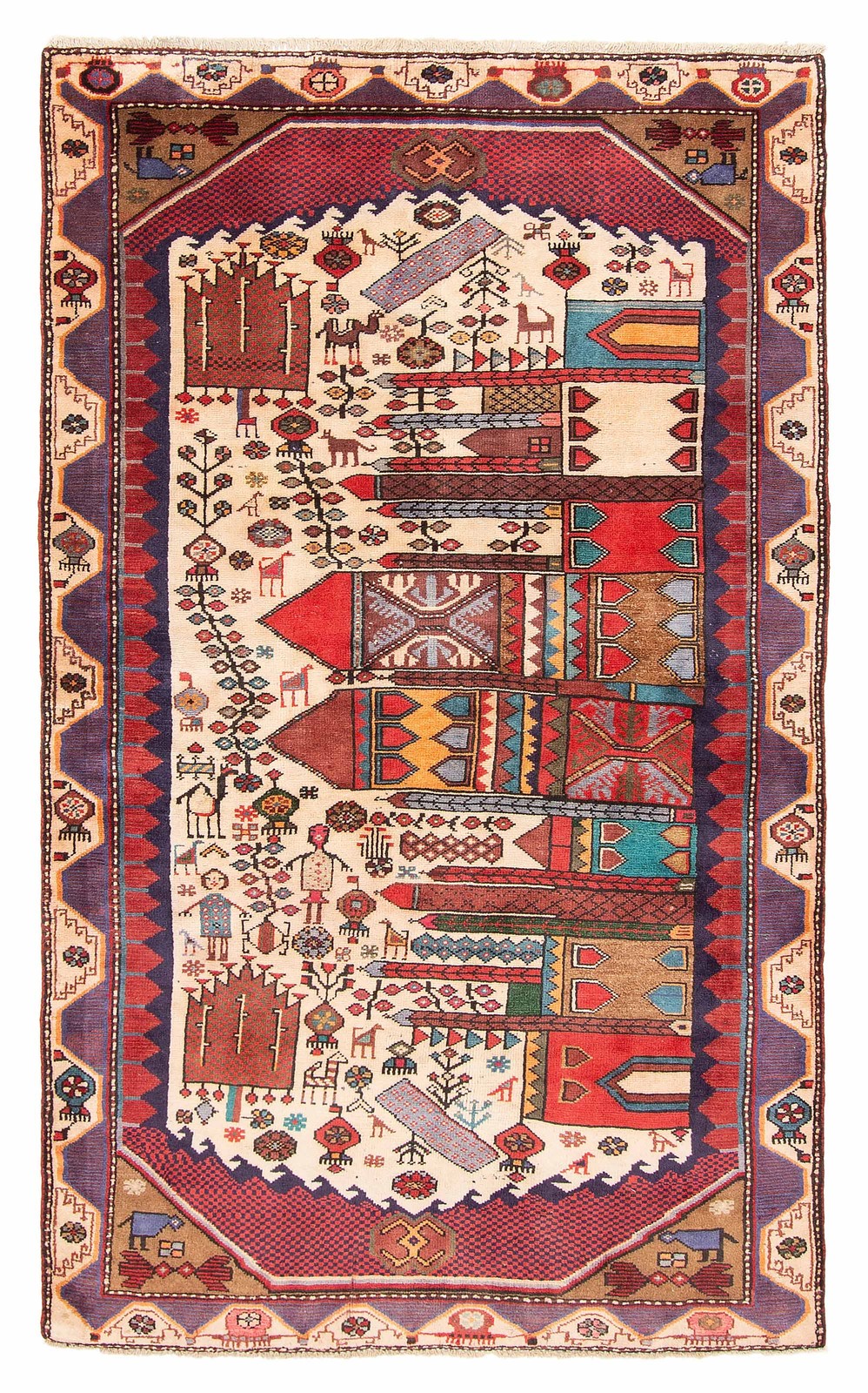Vintage Traditional Hand-Knotted Area Rug 4'3" x 7'1" Oriental Wool Carpet gallery