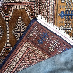 Vintage Bokhara Jhaldar Wool Runner Rug hand-knotted Oriental Turkish Geometric
