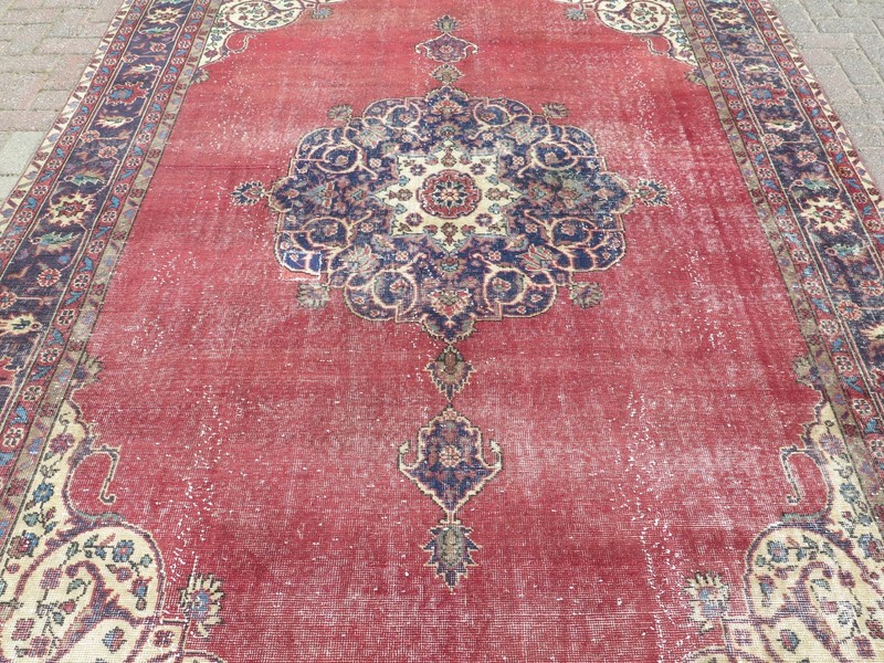 Area Rugs, Vintage Turkish Carpet, Oushak Large Rug, Handwoven Carpet 87"X132" gallery