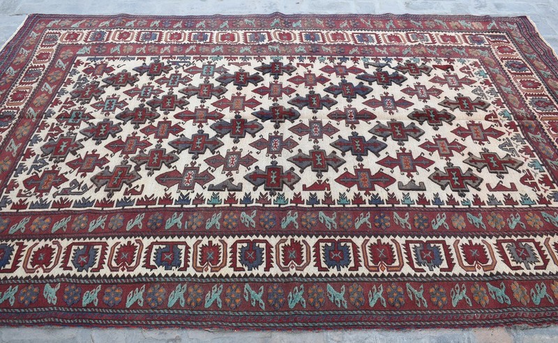 6'4 x 9'1 Best handmade vintage afghan tribal berjesta area rug, 100% wool rug gallery
