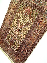 SUPER FINE GENUINE ALL SILK TURKISH PRAYER RUG WITH GOLD THREAD