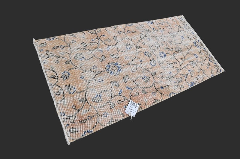 PEACH Turkish Oushak Rug 2x4 Vintage Handmade Anatolian Small Doormat Kilim gallery