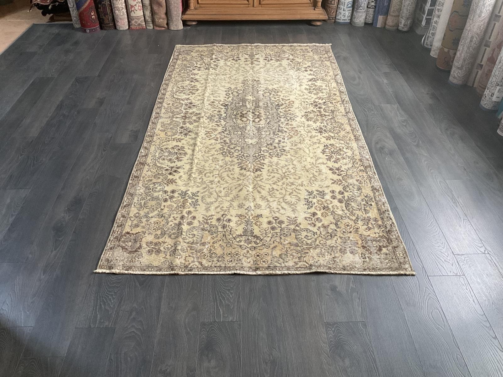 Vintage Handmade Rug For Living Room, 5x9 Indoor Outdoor Rugs, Home Decor gallery