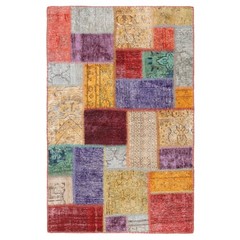 Patchwork 151×98 cm Hand Knotted Oriental Vintage Rug Carpet