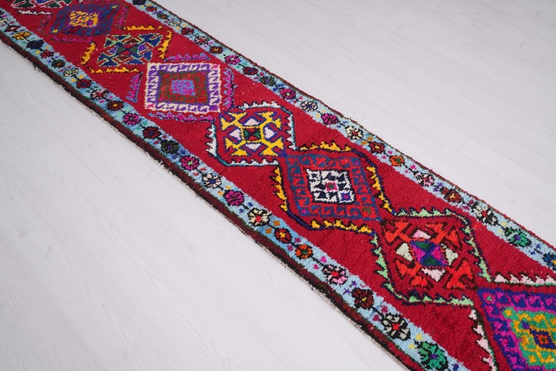 Neutral Vintage Runner Rug, Turkish Oushak Rug 2x12 Handmade Runner Carpet 339 gallery