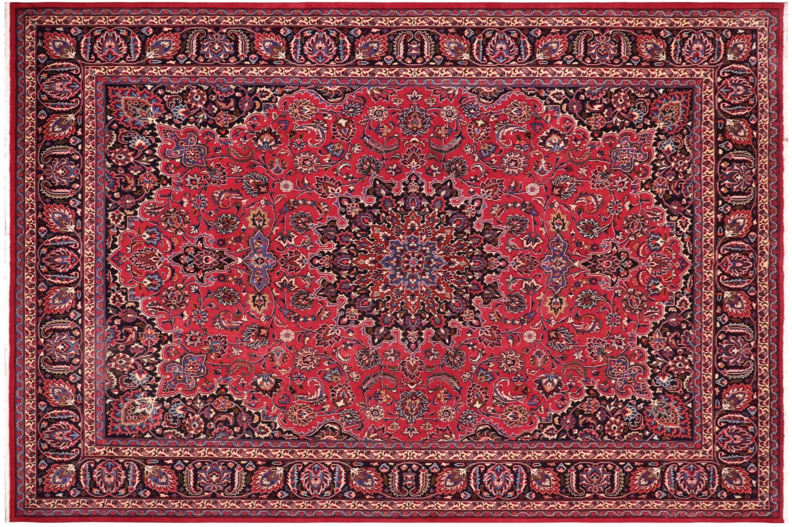 Striking 9'7" x 12'9" Hand-Knotted Wool Area Rug - Traditional Medallion gallery