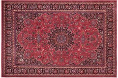Striking 9’7″ x 12’9″ Hand-Knotted Wool Area Rug – Traditional Medallion