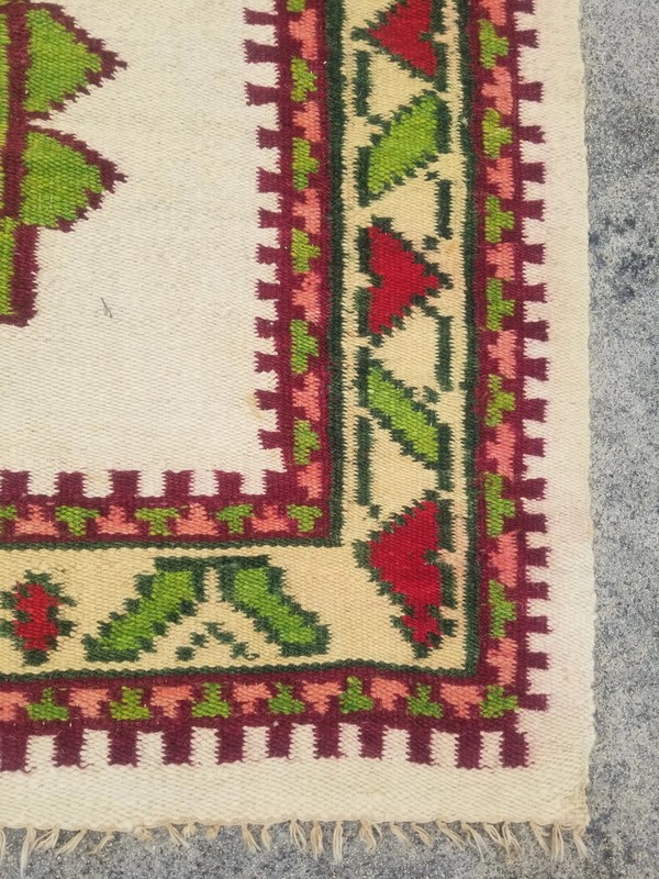Vintage Traditional Handmade Middle Eastern Wool Small Rug 3x2.9ft gallery