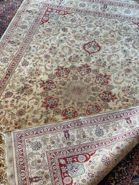 Beautiful terracotta - beige Turkish Hereke silk rug 6'3 X 4'2 gallery
