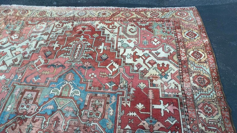 ANTIQUE HAND WOVEN KAZAK HERIZ SERAPI 11X11FT RUGS gallery