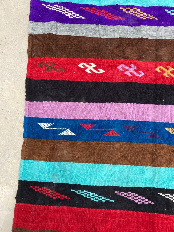 Vintage Traditional Handmade Beautiful Turkish Kilim Floor Rug Carpet 149x89 cm gallery