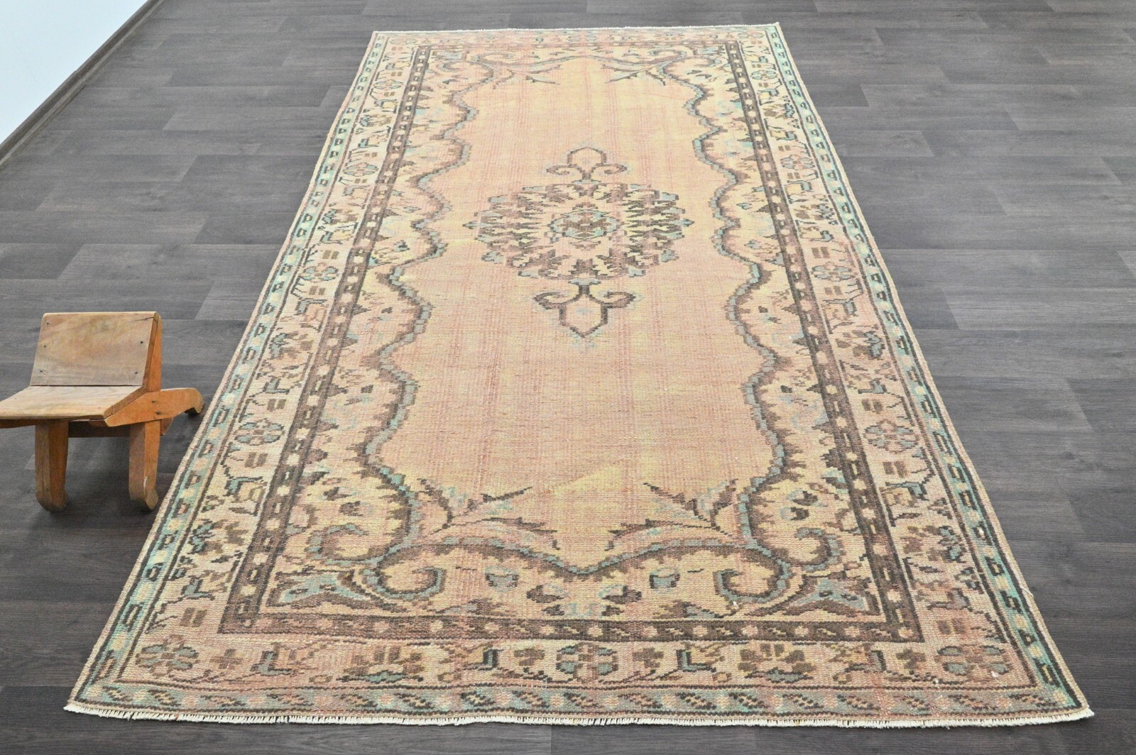 Oushak Turkish Vintage Rug 6x9 Kilim Rug Anatolian Handmade Boho Decor ORANGE gallery