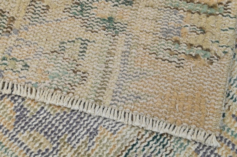 Vintage Turkish Runner Rug 2x7ft Wool Anatolian Handmade Hallway Oushak BEIGE gallery