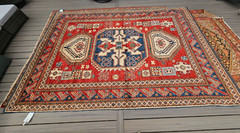 ($2000 Value) Lori Pambak Afghani Kazak – Pakistan Handmade rug, 7’4″ x 11’4″