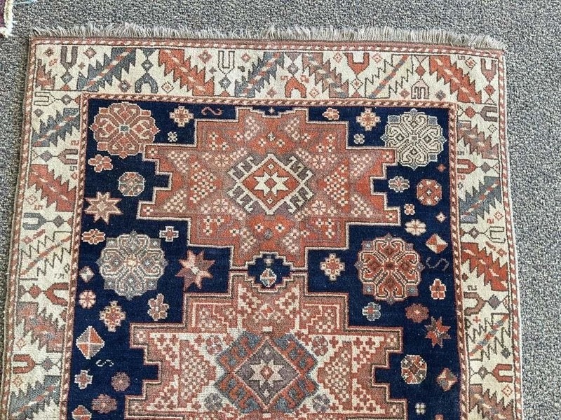 Antique Caucasian Shirvan Gendje Rug 3.8x4.11 Wool Hand Knotted Tribal Geometric gallery