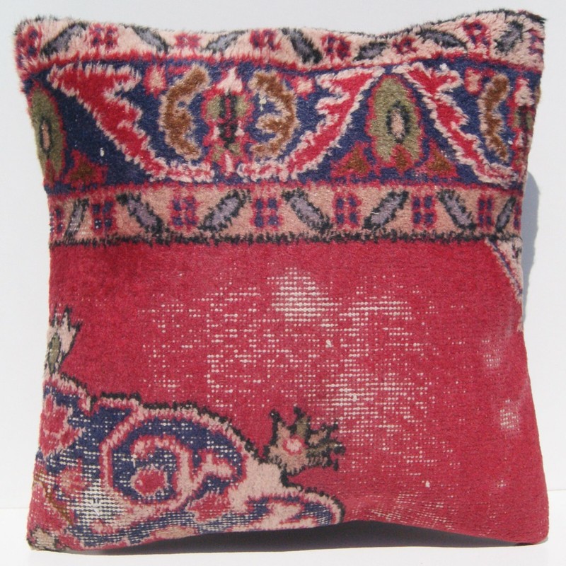 Set of 2 Anatolian Handmade Carpet Pillow Covers - Turkish Boho Decor, 20"x20" gallery