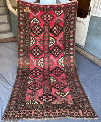 Vintage Afghan Turkmen Rug Ala Makhmal Hand Knotted Bedroom Living Room 3’6×7’5