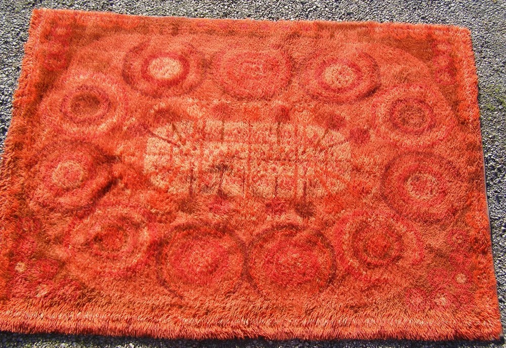 Vintage MCM Danish Modern EGE Rya Rug 7' 7 'X 5' 4"